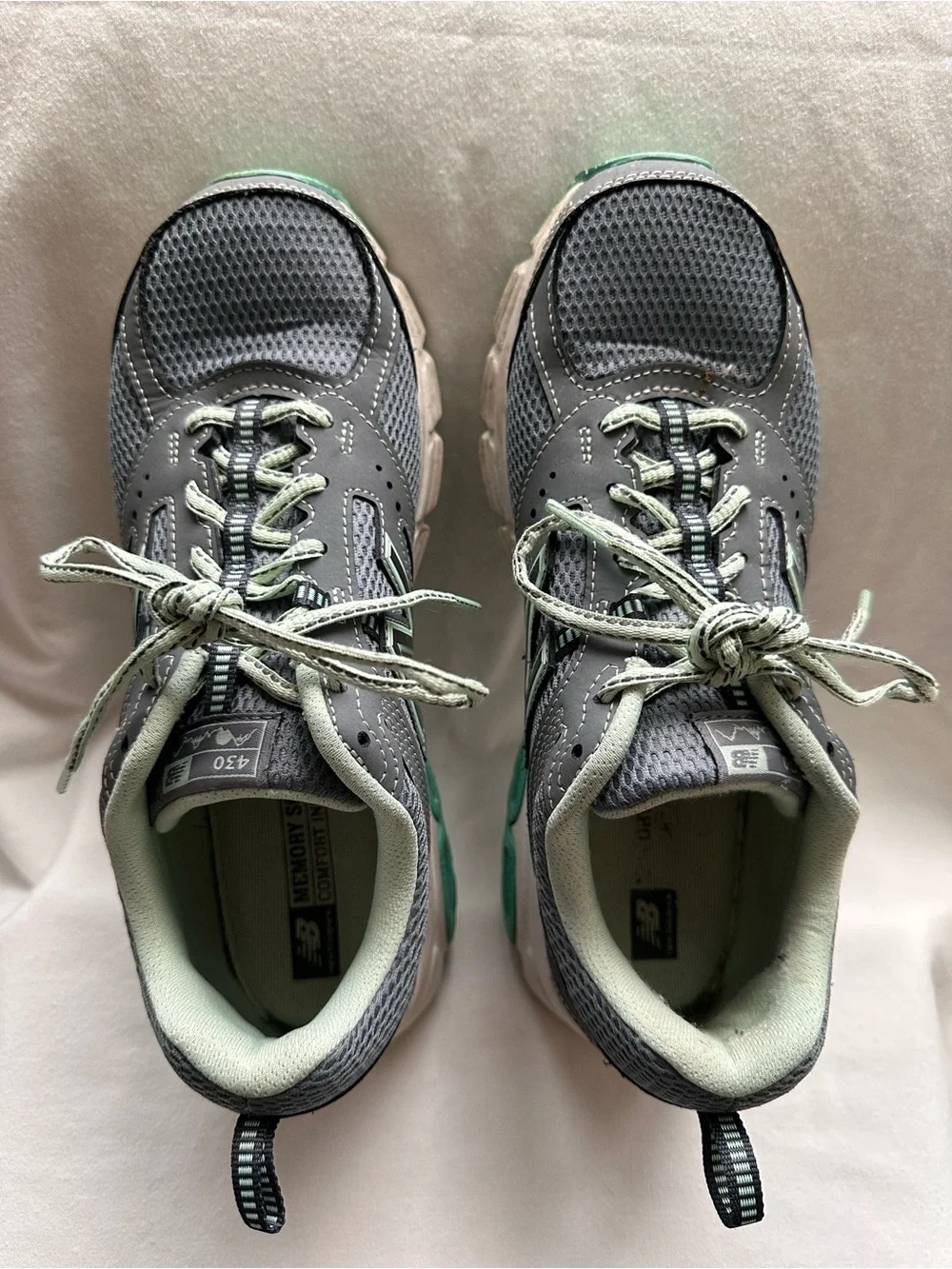 New Balance 430 Women's Gray and Mint Athletic Sneakers